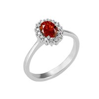 Anello Gazzola Gioielli Donna in Oro bianco Rubino 1.11 Ct AN-2699-8-1-10-R-OV-N-F-VS - AN-2699-8-1-13-R-OV-N7X5-G-SI